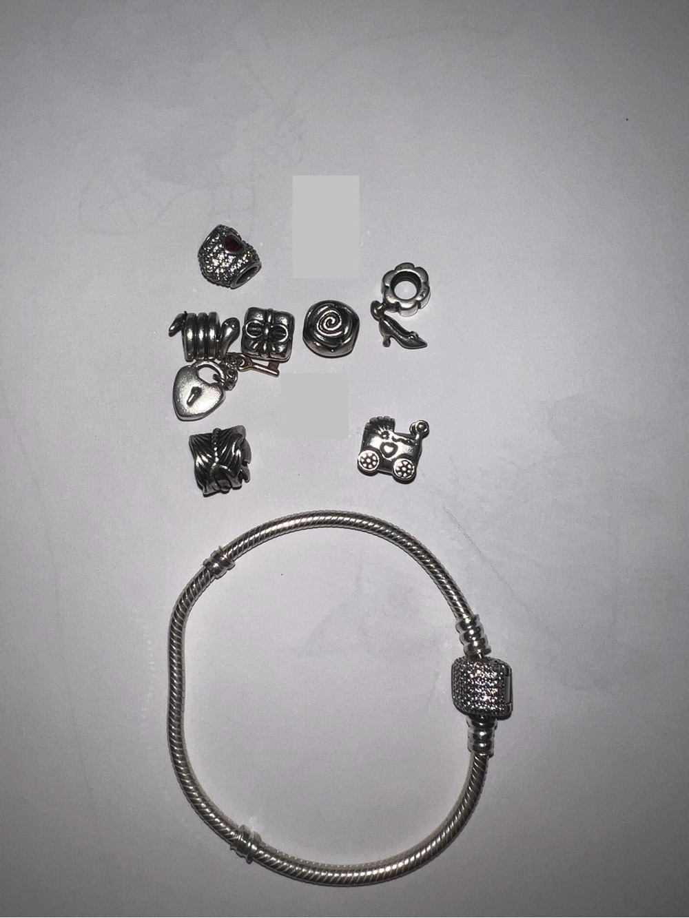 Pandora bracelet and charms